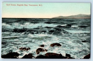 Vancouver BC Canada Postcard Surf Scene English Bay c1910's Unposted Antique