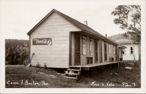 Anse a Vallo Valleau Quebec Camp E. Bou'lay Boulay Coca Cola c1951 Postcard E96