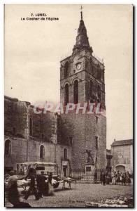 Lunel Old Postcard The bell tower of the & # 39eglise