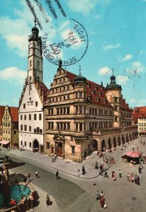 1978 Rothenburg O.D. Tauber Old & New City Hall Bavaria Germany Vintage Postcard