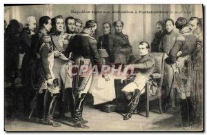 Old Postcard Napoleon signed his abdication at Fontainebleau April 4, 1814