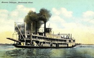 C.1910 Transportation Steamer Dubuque, Mississippi River. Postcard P124