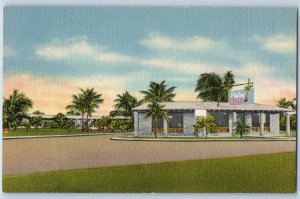 Miami Florida Postcard Palms Motel Gateway Overseas Keys c1940 Vintage Antique