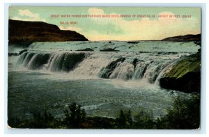 c1912 Roosevelt Wilson Political Comment Great Falls Montana Dam Postcard 