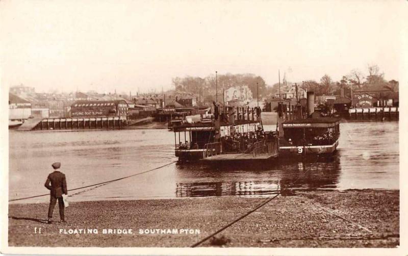 Southampton England Floating Bridge Car Ferry Real Photo Postcard J50518