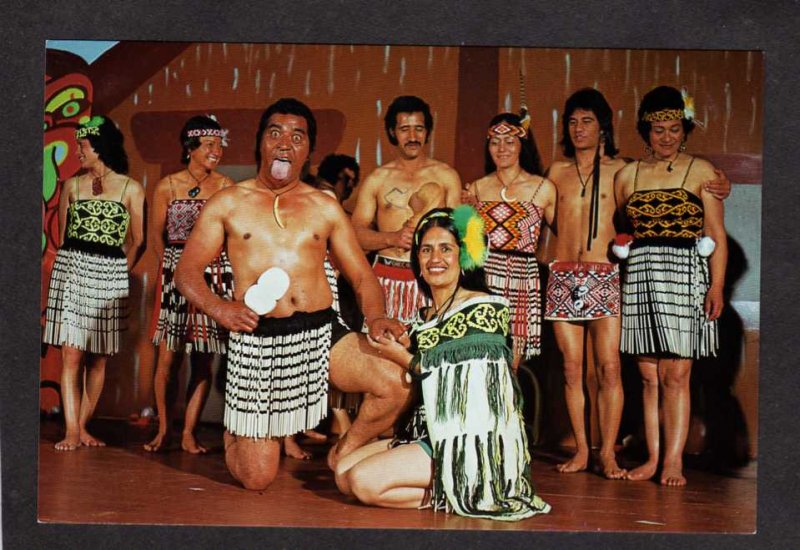 NZ Maori Cultural Center Theatre Rotorua New Zealand Postcard