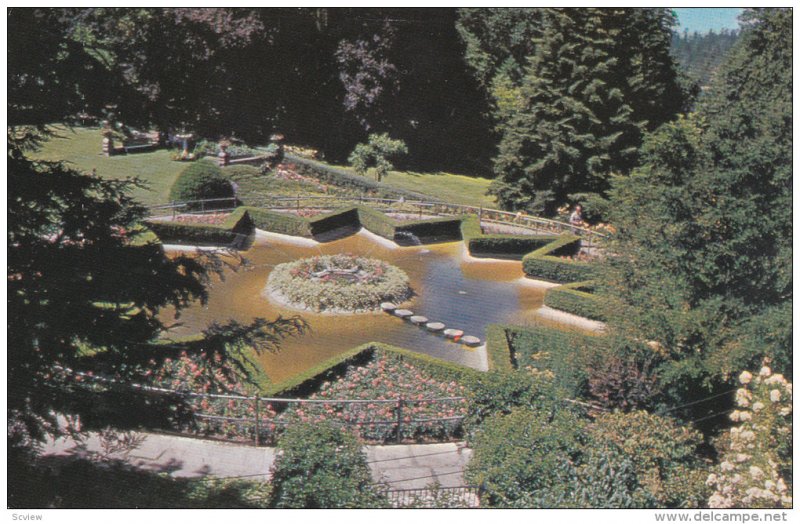 The Star Pond, The Butchart Gardens, Victoria, British Columbia, Canada, 40's...