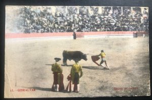 Mint Gibraltar Color Picture Postcard bullfight Scene