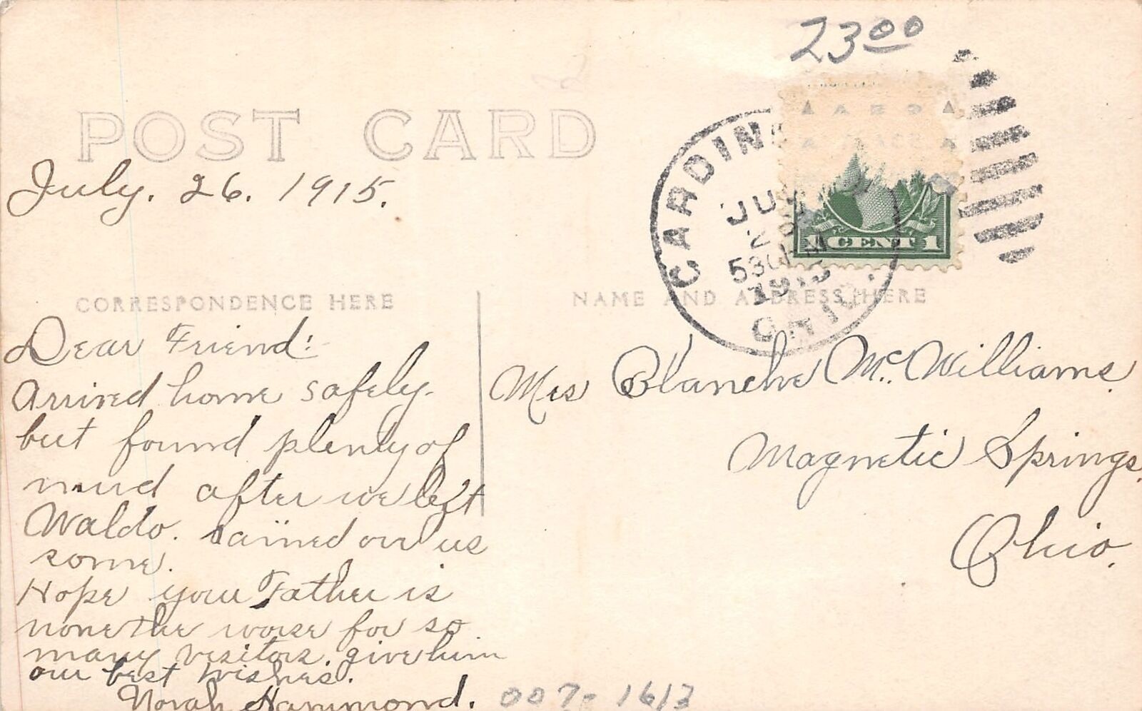 J42/ Cardington Ohio RPPC Postcard c1910 Hewn Log Cabin Relic Room 102