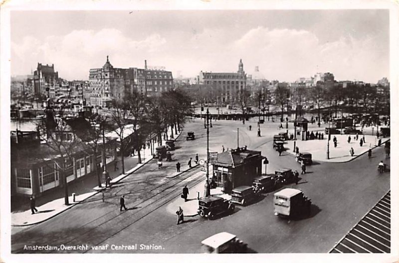 Overzicht vanaf Centraal Station Amsterdam Holland Writing on back 