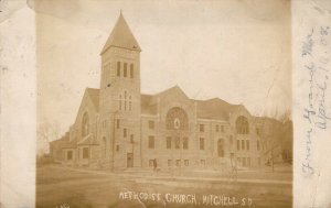 1908, RPPC, Real Photo, M.E.Methodist Church, MSG, Mitchell, SD, Old Post Card