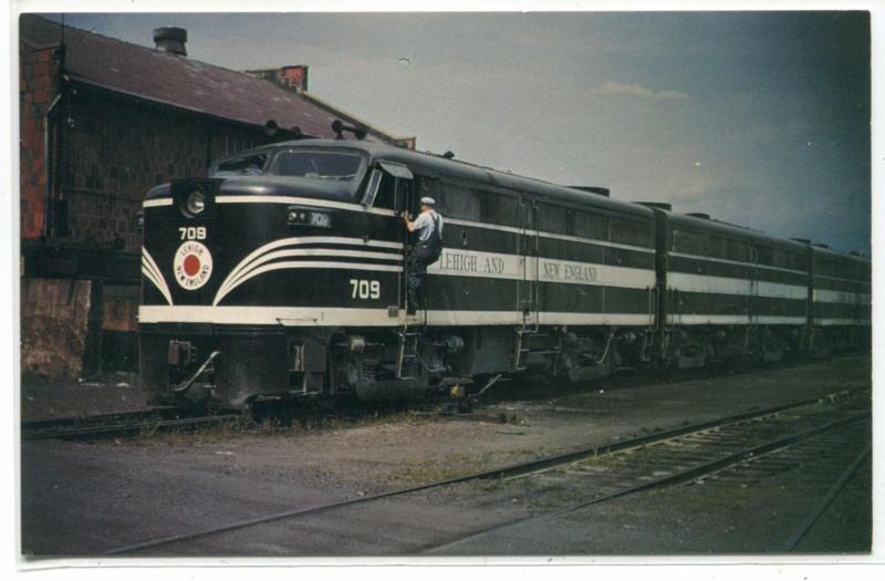 Lehigh New England Railroad Train Penn Argle Pennsylvania postcard