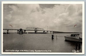 Postcard RPPC c1950s Apalachicola Florida Gorrie Bridge Franklin County Unused