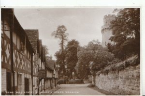 Warwickshire Postcard - Mill Street & Caesar's Tower - Real Photo - Ref 16167A