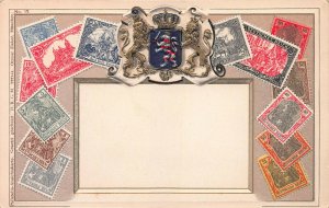 Germany Stamps on Early Embossed Postcard, Unused, Published by Ottmar Zieher