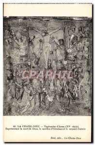 Old Postcard La Chaise Dieu XV century tapestries of Arras Representative dea...