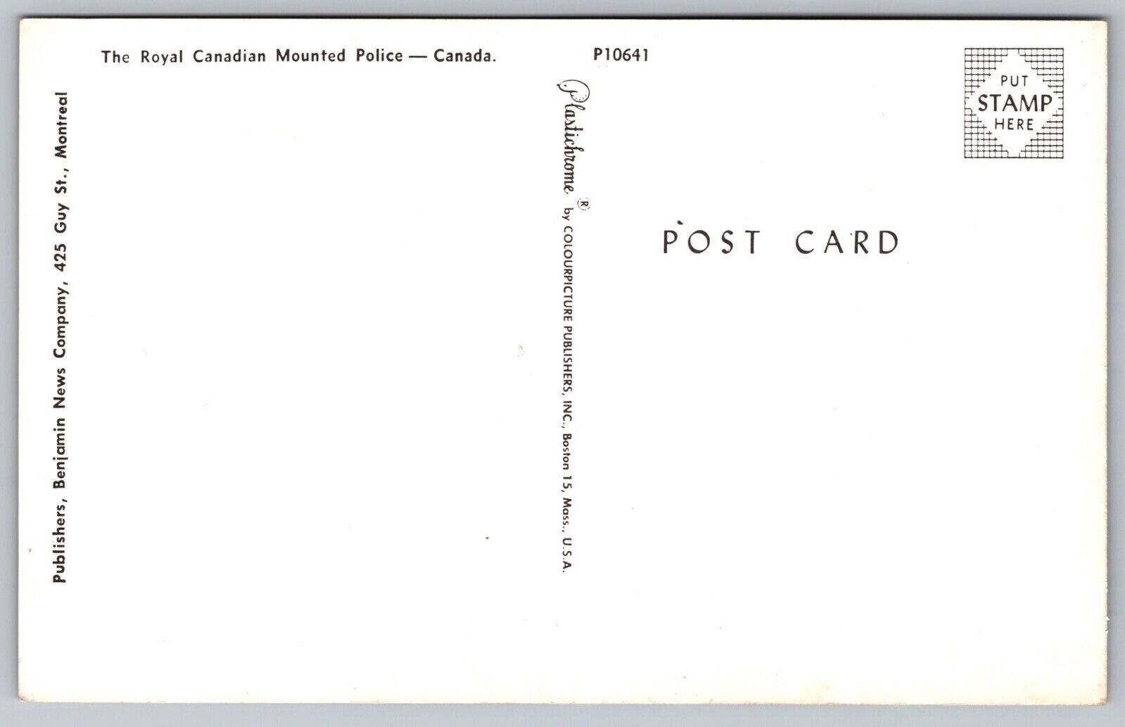 Royal Canadian Mounted Police Canada Postcard UNP VTG Plastichrome ...