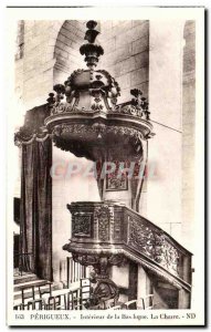 Perigueux Old Postcard Interior of the basilica The pulpit