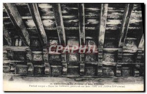 Old Postcard From Frejus Cathedral Cloister And Its Unique Ceiling Between ra...