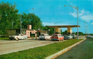 Postcard Indiana South Bend toll road Automobiles Teich TR24-2179