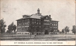 Postcard City Schools in Gladden, Michigan Built in 1905