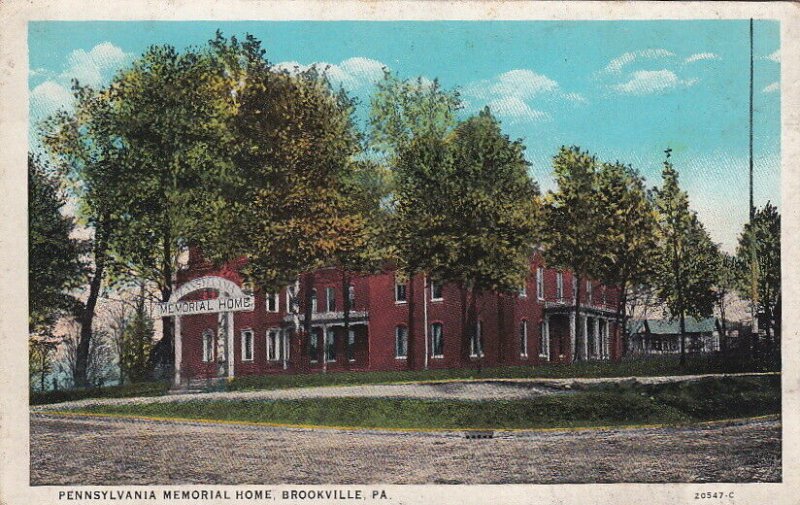 Postcard Pennsylvania Memorial Home Brookville PA