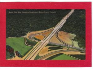 Aerial View Blue Mountain PA Turnpike Interchange Linen PC
