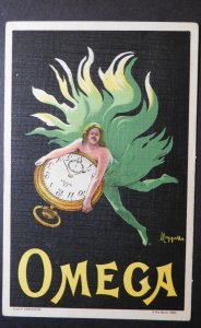 Mint France Omega Watch Advertising Postcard Vercasson Art Deco