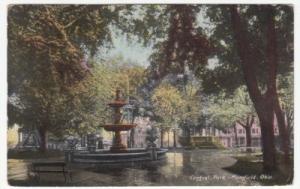 Mansfield Ohio Central Park 1912 Colored Postcard