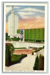 Vintage 1933 Postcard Carillon Tower Hall of Science at the Chicago World's Fair