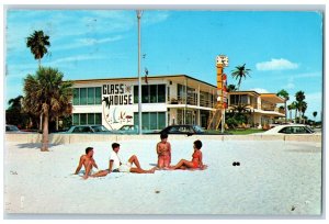 Sunny Clearwater Beach Florida Postcard Glass House Apartment Motel 1960 Vintage