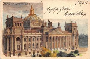 B93914 berlin reichstags gebaude litho  germany