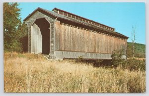 Bridge~Railroad Covered Bridge @ Wolcott Vermont~Vintage Postcard