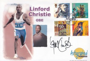 Linford Christie Olympic Games Gold Medal Athletics Hand Signed FDC