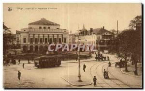 Old Postcard Belgium Liege Place of the French Republic