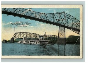 Postal de c.1907-15 de alta Vagón & North Western R.R. puentes Río Mississippi Winona Minnesota 