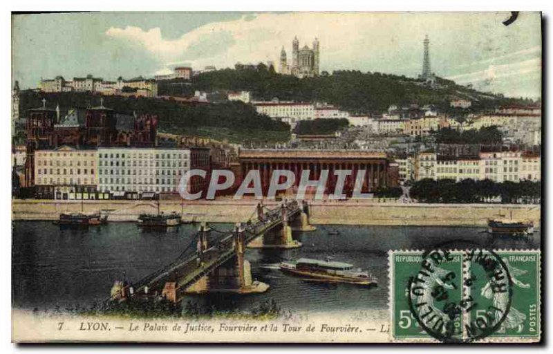 Postcard Old Courthouse Lyon Fourviere and the Tower of Fourviere