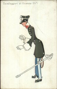 Italy Military Art Cavalleggieri di Vicenza Soldier Uniform Sword Postcard