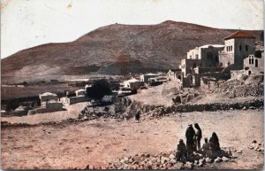 Israel Village of Sychar and Mt Gerizim Vintage Postcard C034