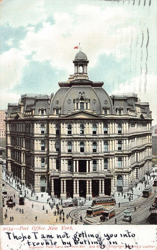 Post Office, Manhattan, New York City, 1898 Postcard used in 1908