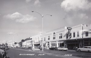 Florida Kissimmee Street Scene Business District Old Cars Real Photo