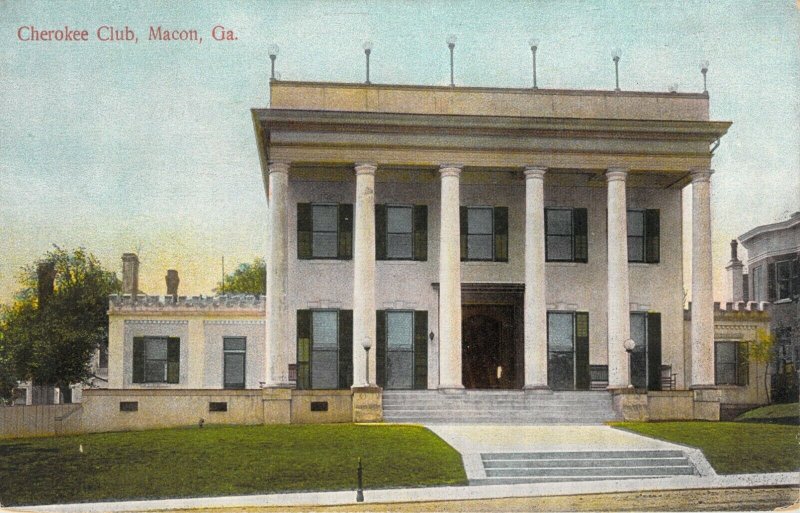 Cherokee Club Macon GA Georgia Unused Divided Back Postcard