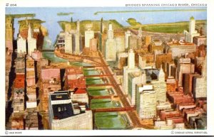 Illinois Chicago Bridges Spanning Chicago River