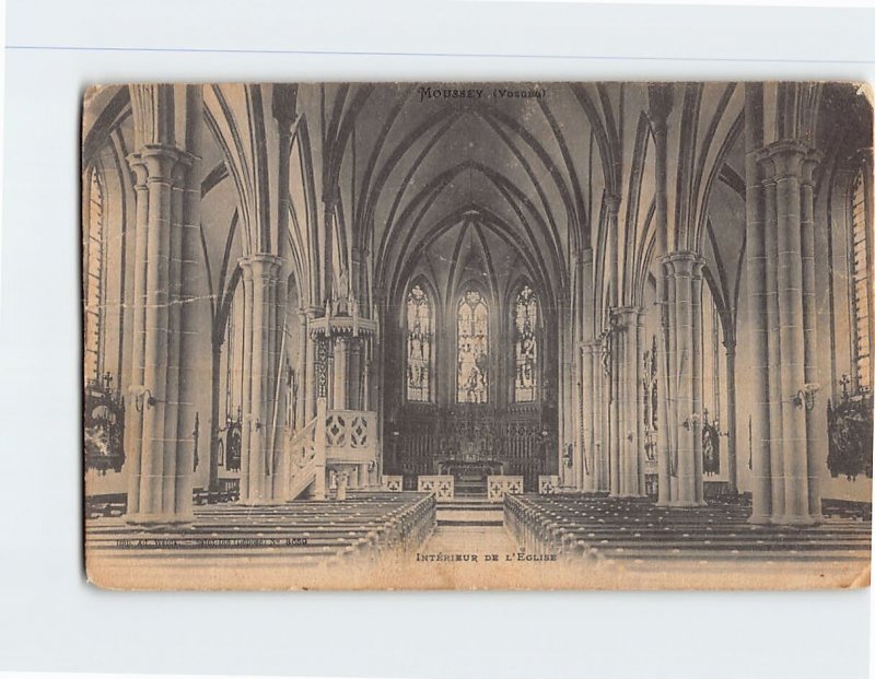 Postcard Interieur De L Eglise Moussey France