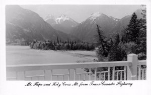 RPPC Mt. Hope & Holy Cross Mt. from Trans-Canada Highway Postcard ca 1940s