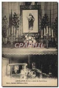Old Postcard Loublande Altar of Sacre Coeur