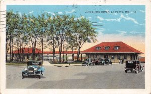 J64/ Laporte Indiana Postcard c1937 Lake Shore Railroad Depot 243