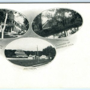 c1900s Glimpses of Waterloo, Iowa Photo Collage Card McCoy Cedar River Falls A11