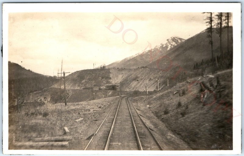 c1920s Unknown Mountain Railway RPPC Track Construction Real Photo Postcard A95