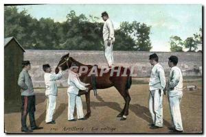 Old Postcard Horse Riding Equestrian Vaulting Artillery